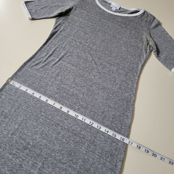 LuLaRoe Women's Gray Julia Midi Tshirt Dress - Picture 5 of 9